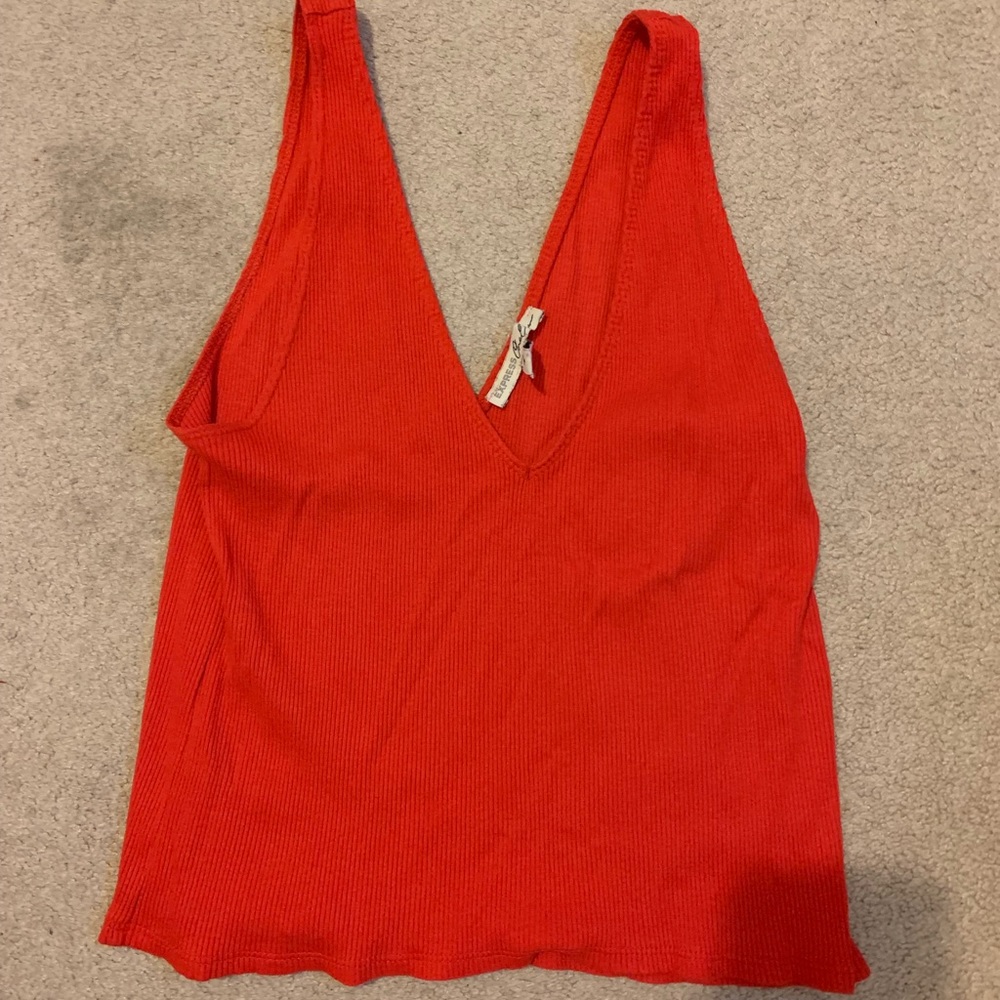 Express red fitted tank top size Large